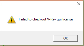 Failed to checkout V-Ray gui license error